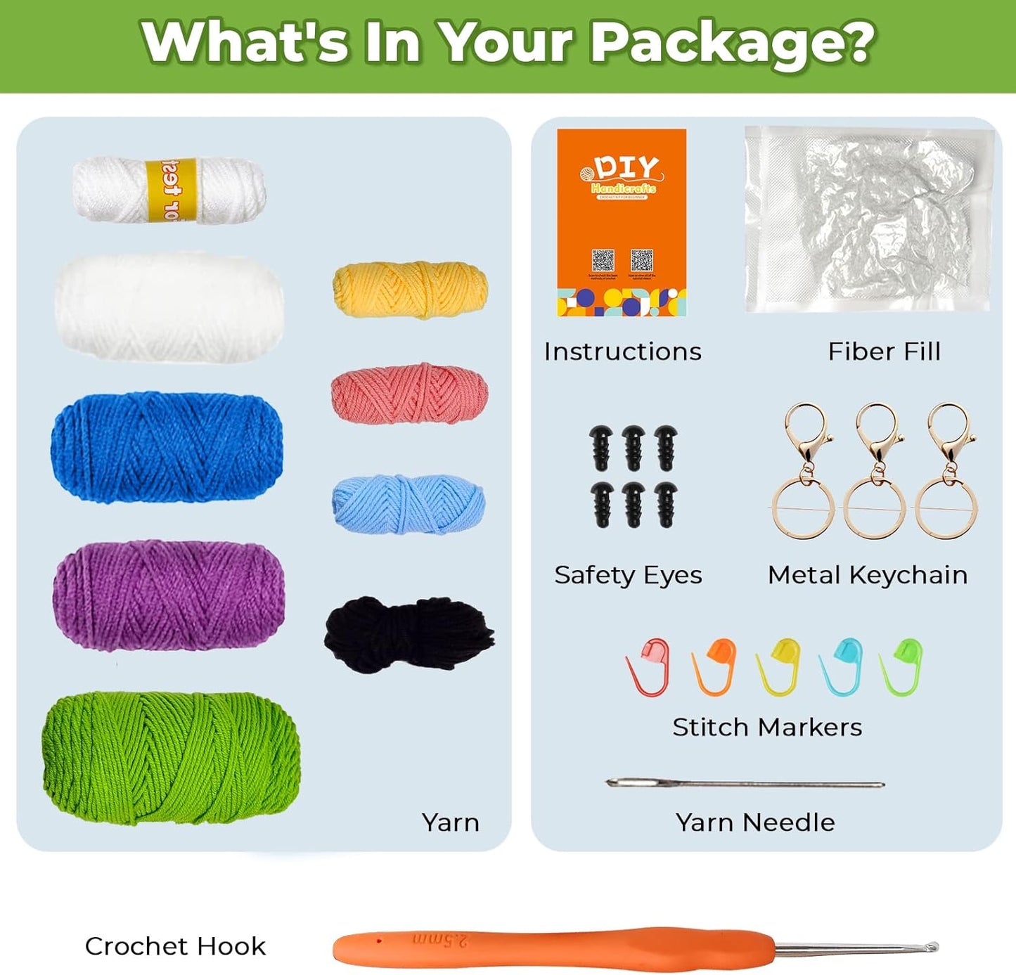 NOSTOSON Crochet Kit for Beginners, 3 Pattern Animals-Owl, Penguin, Frog